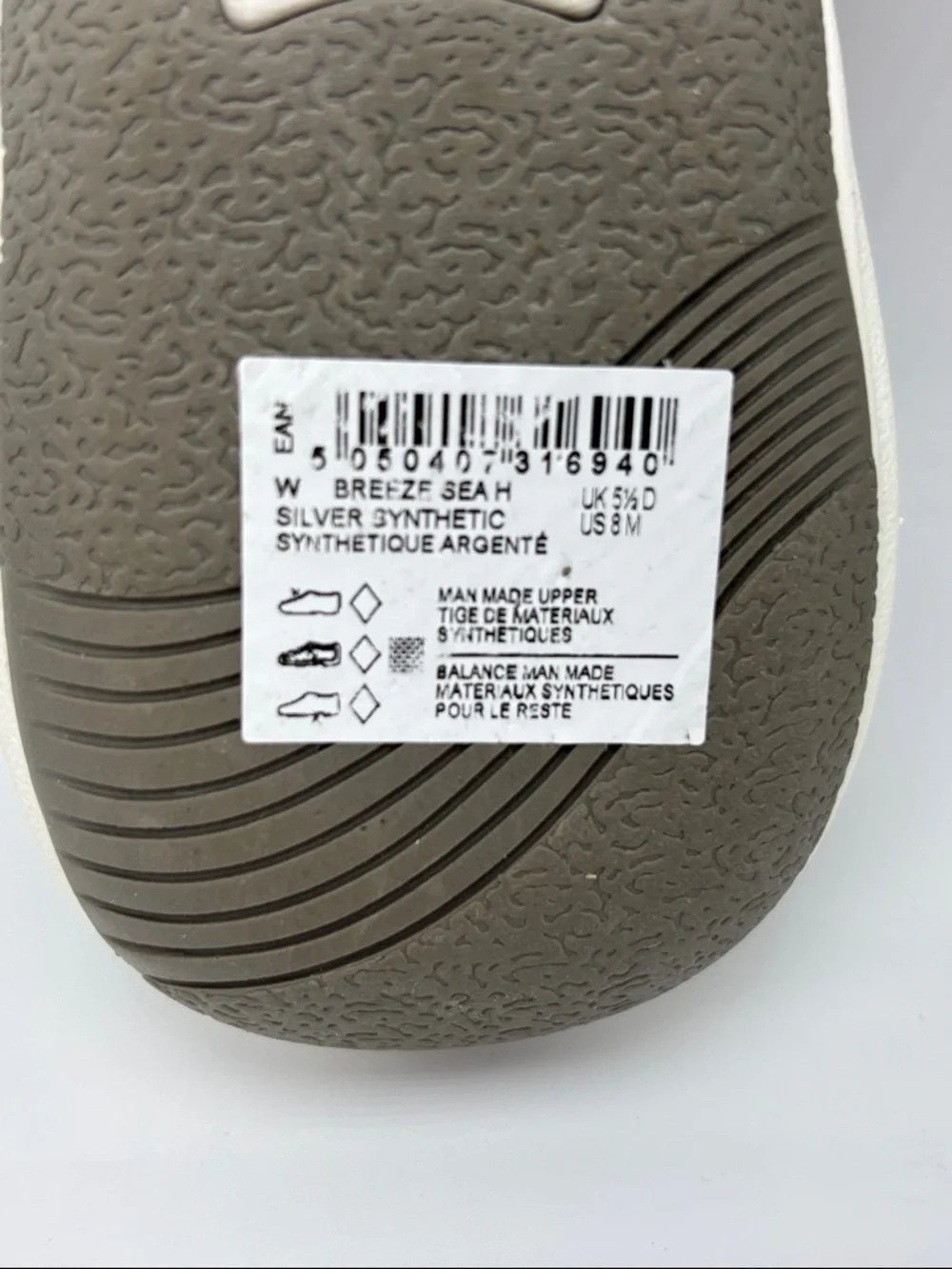 Clarks Cloudsteppers Breeze Silver Thong Sandals - size 8 NEW - Picture 8 of 9